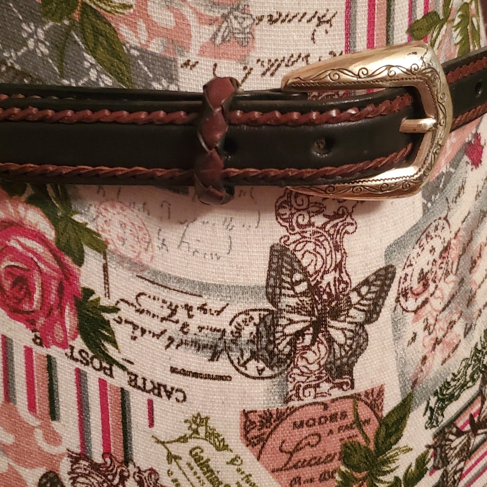 Brighton Leather Brown Cowgirl Belt with Silver Buckle and Conchos - Picture 4 of 9